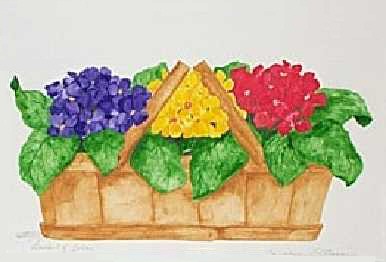 Watercolor 'Basket of Color'