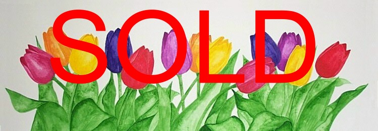 Watercolor MEDLEY OF TULIPS